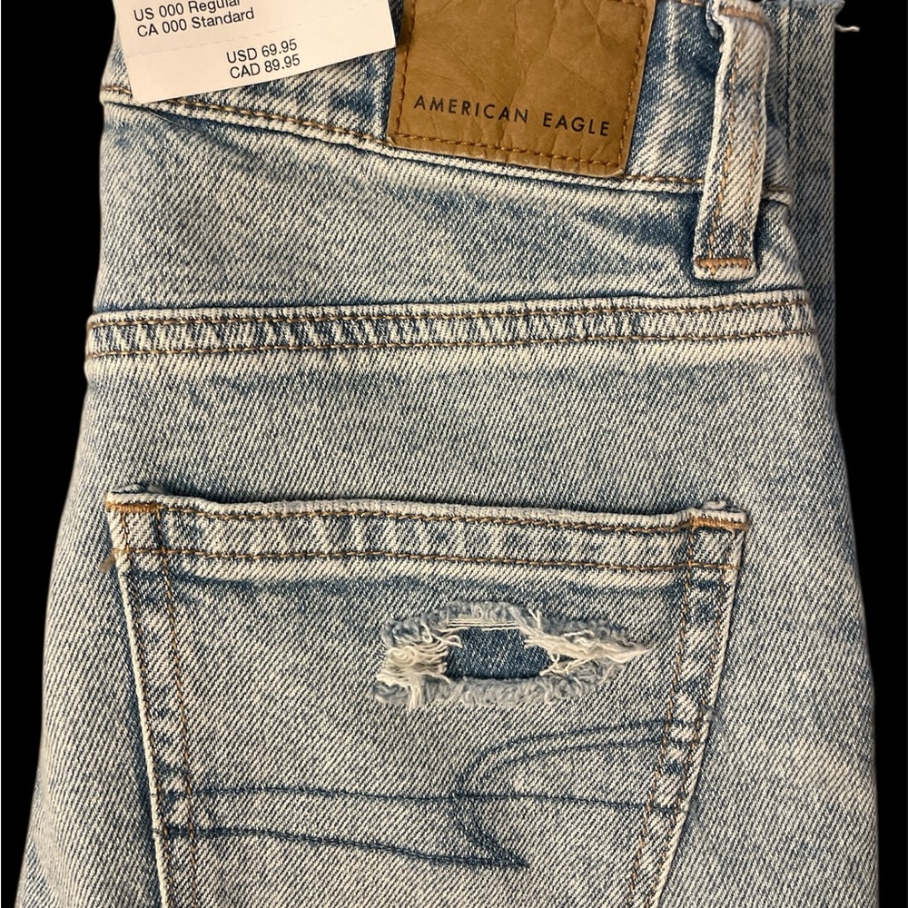 American Eagle Outfitters Distressed Light Blue High Rise Jeans